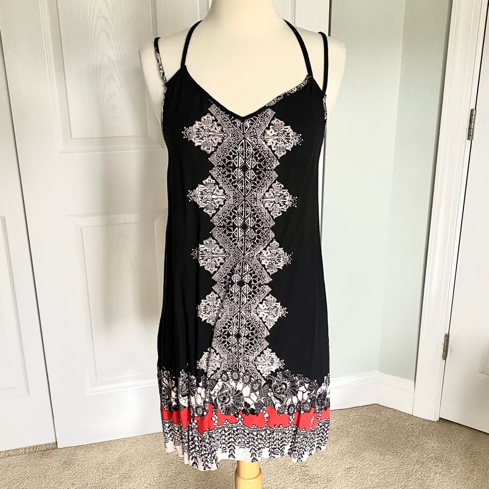 Angie Black Pattered Mini Dress